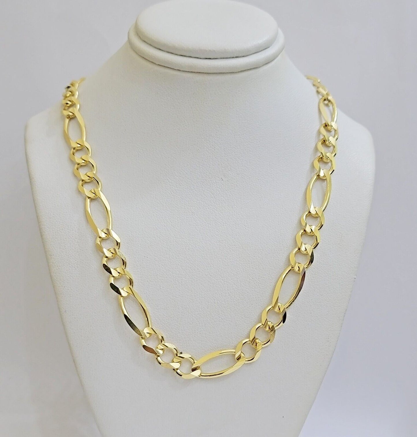 Figaro Link Chain 14k Yellow Gold 7mm Necklace 20 - 30 Inch SOLID 14kt STRONG