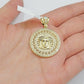 Real 10k Yellow Gold Charm Pendant Medusa Head 1.5" With Stones 10kt for Chain