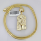 10K Solid Gold Miami Cuban Chain SET Jesus Head Pendant Charm 18"-26" 2.5mm