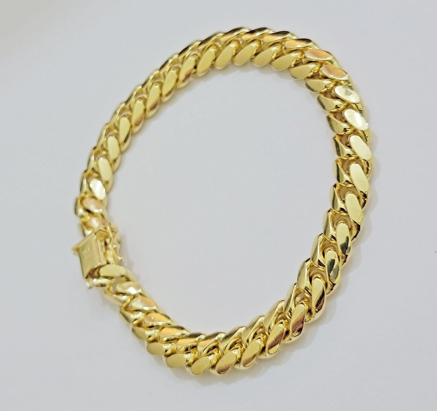 Solid 14k Gold Bracelet 9mm Miami Cuban Link 8.5 inch Mens Real 14kt Yellow Gold