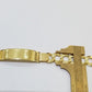 Real 10k Yellow Gold Bracelet Mens Cuban curb Link ID Name Plate Solid 13mm 9"