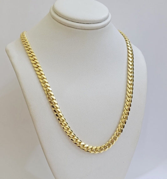 Real 10k Yellow Gold Chain 24 Inch 6mm Miami Cuban Link SOLID 10kt Strong Link