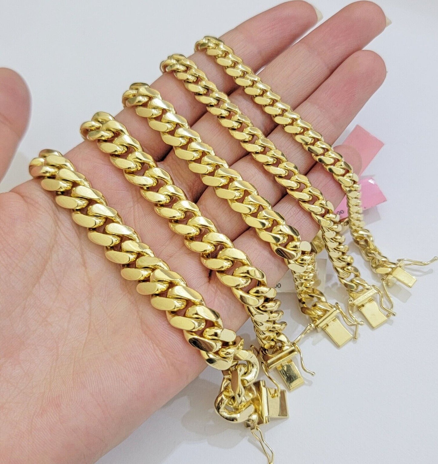 Mens 14k Gold Bracelet Miami Cuban Link REAL 14kt SOLID 6 -10mm & 7.5- 9 Inch