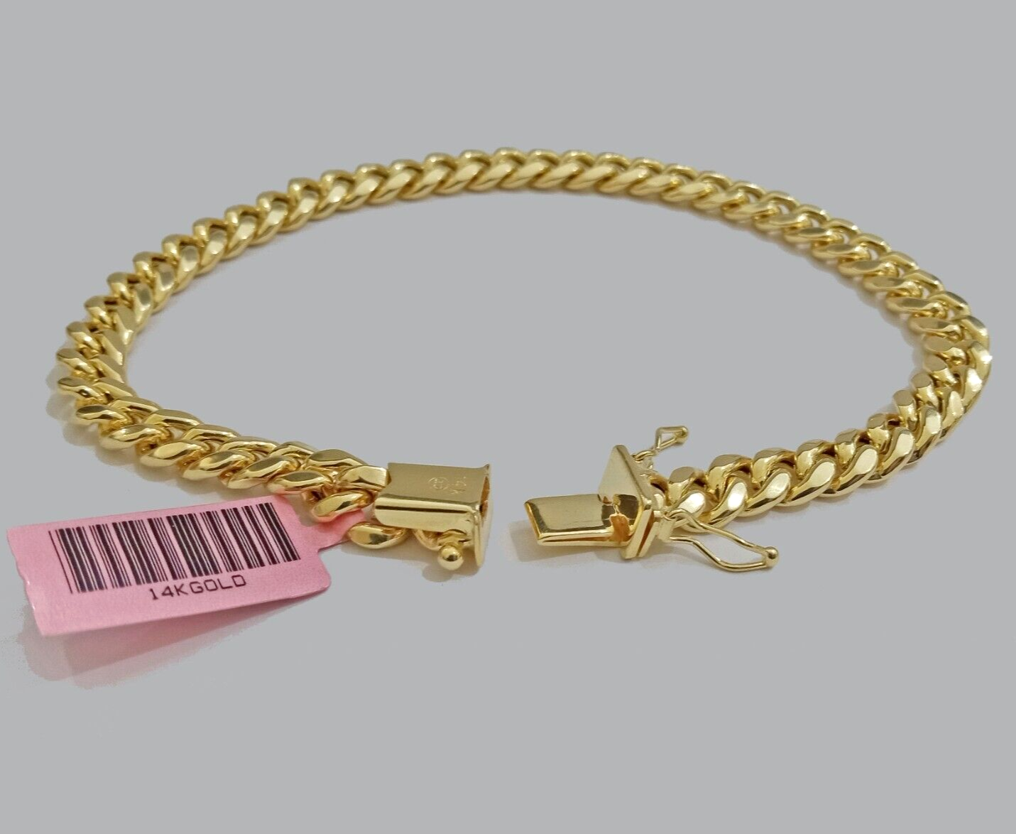 14k Yellow Gold Bracelet 8 Inch 7mm Miami Cuban Link With Box Lock REAL 14KT