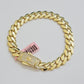 Real 14k Gold Bracelet Monaco Cuban Link 9.5mm 8.5'' inch Men's 14kt Yellow Gold