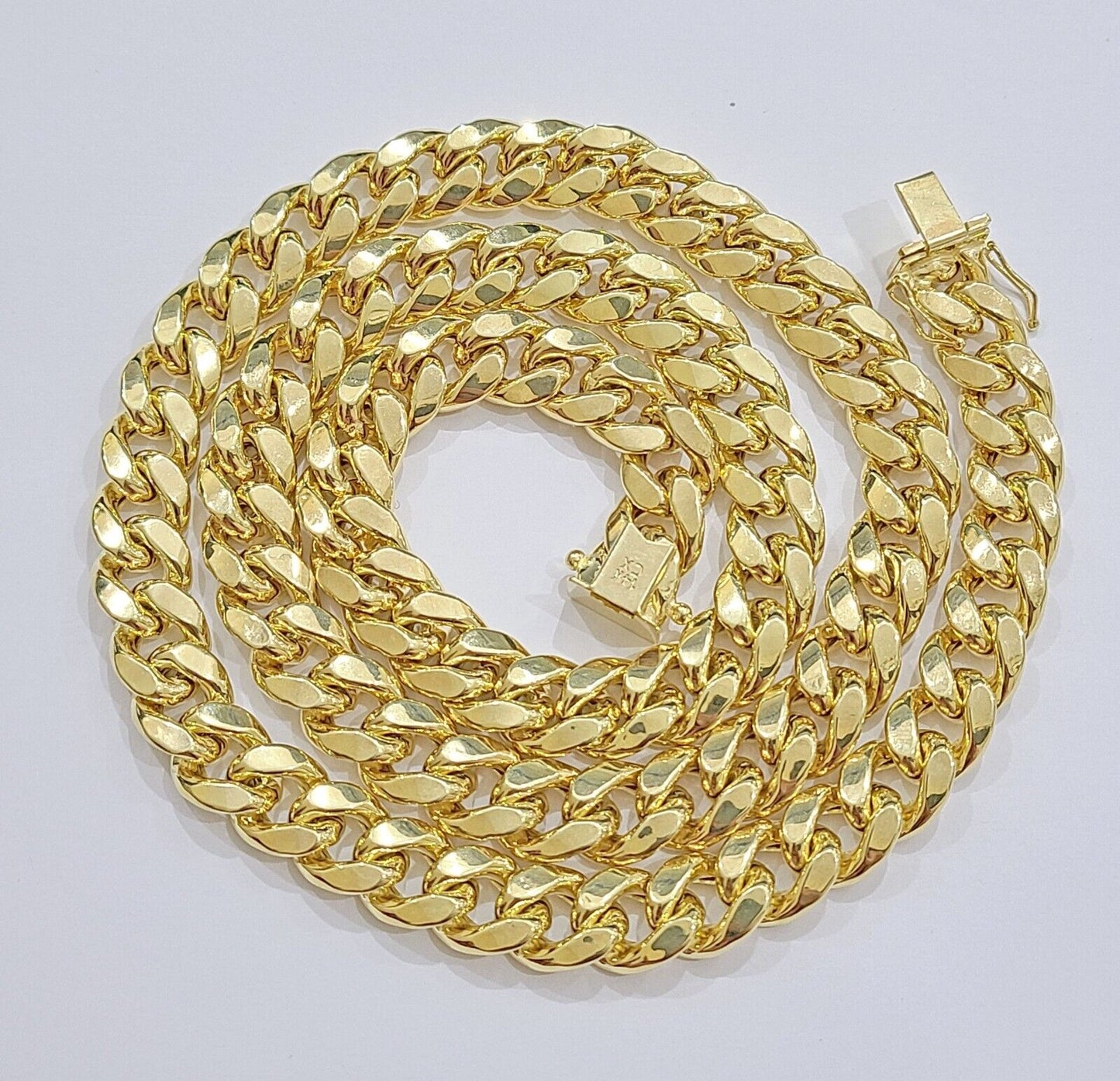 14k Yellow Gold Miami Cuban Link Chain 11mm 28" Necklace Box Lock  Real