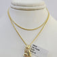 10K Solid Franco Chain Dog Pendant Charm Necklace 16"-22" 1mm Gold Ladies