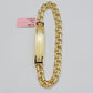 Real 14k Yellow Gold Chino Bracelet 8 Inch 7mm Men's Name Plate ID Link Solid