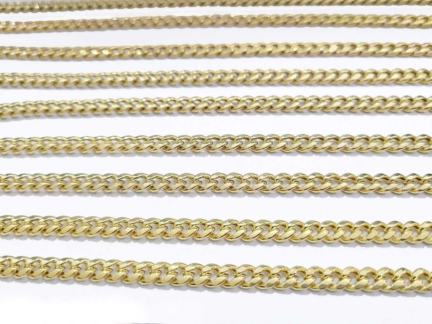 Real 10K Yellow Gold Miami Cuban Chain 5mm Necklace 18-28'' Inches Lobster 10kt