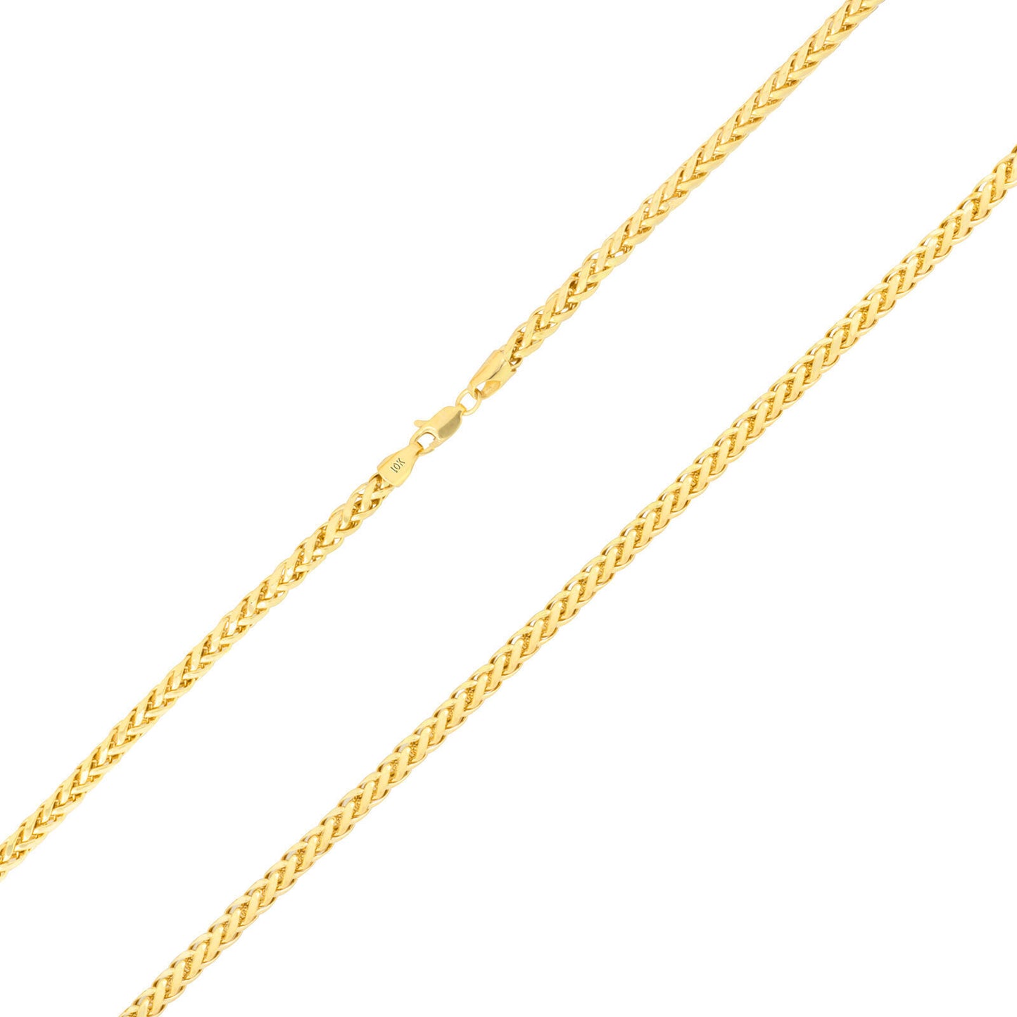 Real 10K Yellow Gold Palm Chain 4mm Necklace 20-26'' inch Lobster Lock Hollow