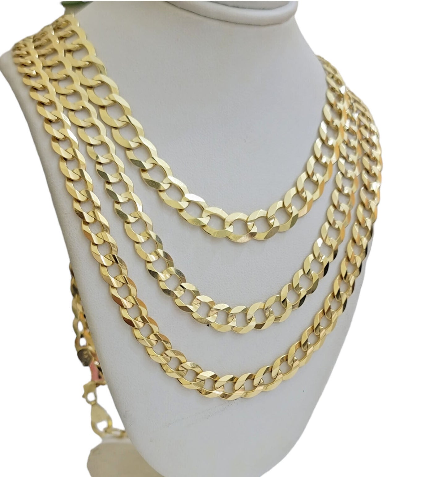 REAL 14k Gold Necklace Cuban Curb Link Chain Mens 9mm-11mm 18-30 Inch SOLID 14kt