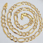 Figaro Link Chain Real 10k Yellow Gold 8mm Necklace 18- 30 Inch Solid Two Tone