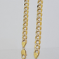 Real 10k Yellow Gold Chain Curb Link Necklace 10mm 28 Inch Diamond Cut Two-tone