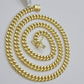 Real 10k Gold Chain Necklace Miami Cuban Link 7mm 20 - 30 Inch Men 10KT Box Lock