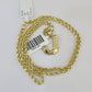 10k Gold Initial J Charm Rope Chain 16"-26" 2.5mm SET Necklace Alphabet Pendant