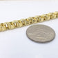 Real 10k Yellow Gold Box Byzantine Necklace 6.5mm 24" inch For Men 10kt Chain