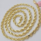 10k Yellow Gold Rope Chain Necklace 6mm 18-28 Inch Diamond Cuts Men's 10ktend