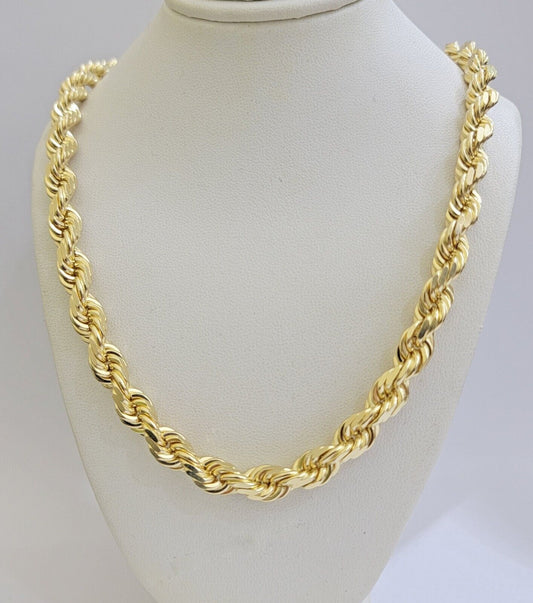 Rope Chain Necklace Mens Real 14k Yellow Gold 8mm 18 Inch- 30 Inch SOLID 14kt