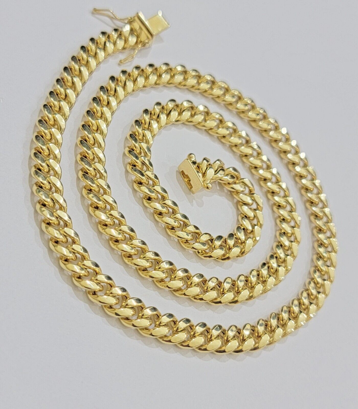 Real 10k Gold Chain Necklace Miami Cuban Link 7mm 18" - 30 Inch Mens 10kt Yellow