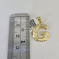 10k Gold Initial G Charm Rope Chain 16"-26" 2.5mm SET Necklace Alphabet Pendant