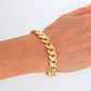 Real 10k Yellow Gold Bracelet 13mm 7.5 Inch Royal Monaco Cuban Link Men Box Lock