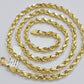 10k Yellow Gold Rope Chain Necklace 6mm 18-28 Inch Diamond Cuts Men's 10ktend