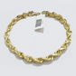 Real 10k Yellow Gold Bracelet 6mm Rope Bracelet Solid 8 inch 10kt Diamond Cuts