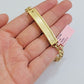 Real 14k Yellow Gold Chino Bracelet 8 Inch 7mm Men's Name Plate ID Link Solid