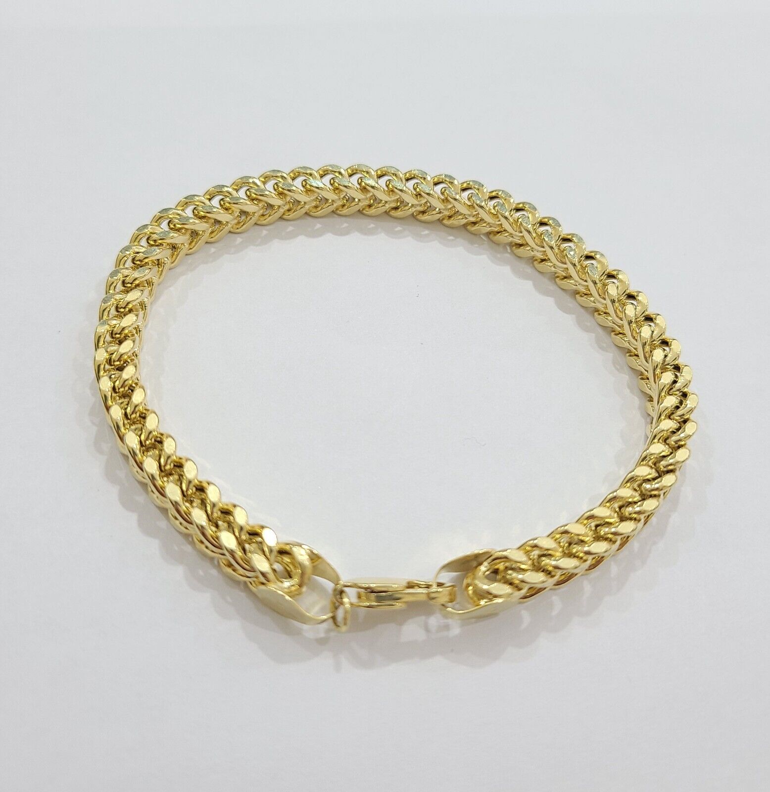 Real 10k Yellow Gold Bracelet 6mm Franco Style 8.5 inch 10kt Strong For Mens