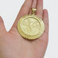 Solid 10k Gold Pendant Replica Nugget 50 Peso 1947 Mexican Centenaro Charm Style