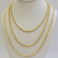 Solid 18k Yellow Gold Necklace Rope Chain 3mm 24'' Inch Real 18kt Men Women SALE