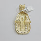 Real 10k Yellow Gold Pharaoh Head Charm Pendant 2.5"  10kt With Stones for Men's