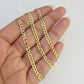Real 18kt Cuban Curb Chain Necklace 3mm 22 Inch Yellow Gold Men Women SOLID