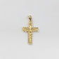 Real 14k Yellow Gold Jesus Crucifix Nugget Cross Charm Pendant 1.5" inch