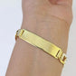 Real 10k Yellow Gold Bracelet Mens Cuban curb Link ID Name Plate Solid 13mm 9"