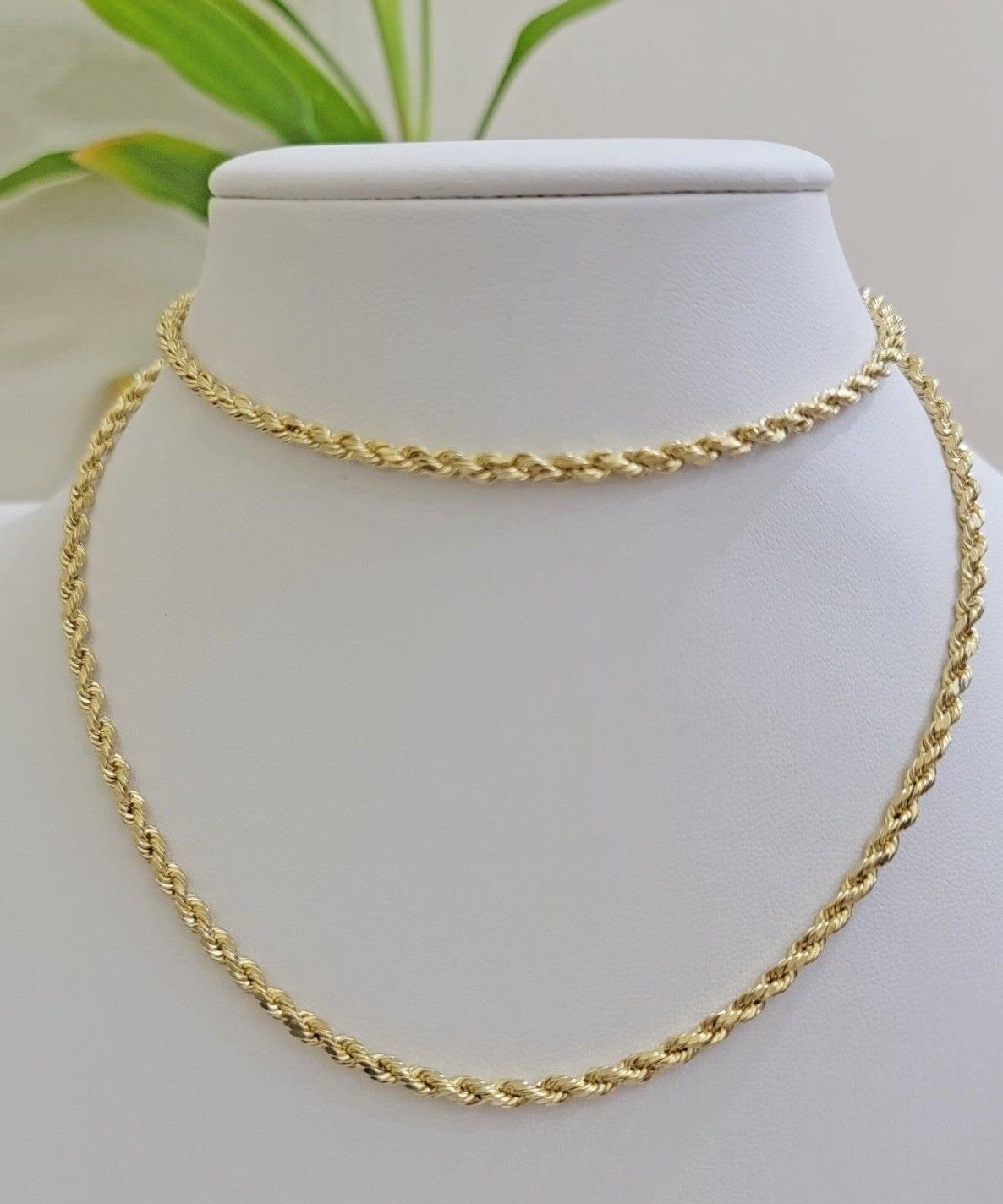 14k Yellow Gold Rope Chain Necklace SOLID 18-30 Inch 3mm-10mm Diamond Cuts, REAL