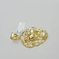 Real 10k Yellow Gold charm Pendant Lion Head 2 Inch For Men's 10KT / CAL