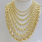 Real 10k Gold Rope Chain Necklace 18-30 Inch 3mm To 10mm Diamond Cut 10KT Yellow