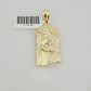 Real 10k Gold Rope Chain Jesus Face Charm Pendant Set 3mm Necklace 18"-26" SOLID