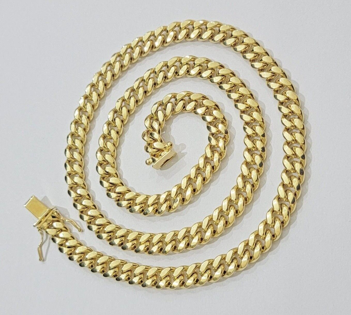 Real 10k Gold Chain Necklace Miami Cuban Link 7mm 18" - 30 Inch Mens 10kt Yellow