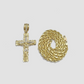 Real 10k Yellow Gold Cross Charm Rope Chain 4mm 18'' Necklace Pendant 10kt Jesus