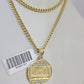 Real 10k Gold Chain Pendant SET Last Supper Charm Miami Cuban Link Necklace 2mm