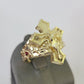 10k Jesus Crucifix Cross Nugget Ring Casual Band Yellow Gold Brand New Religious
