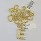 10k Gold Initial E Charm Rope Chain 16"-26" 2.5mm SET Necklace Alphabet Pendant