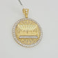 Real 10k Gold Rope chain Last supper Charm Pendant SET Solid Necklace 4mm 22Inch