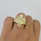 10k Jesus Crucifix Cross Nugget Ring Casual Band Yellow Gold Brand New Religious