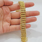 Real 14k Yellow Gold Bracelet 9mm 7.5 Inch Flat Byzantine Box Lock Men Women Oro