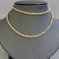 Real 10k Gold Rope Chain Necklace 18-30 Inch 3mm To 10mm Diamond Cut 10KT Yellow