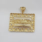 Real 14k Gold Charm Pendant Last Supper Nugget Style With Stone 14kt Yellow Gold