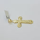 Real 10k Yellow Gold Cross charm Nugget Pendant 2 Inch For Men's 10 KT / AS